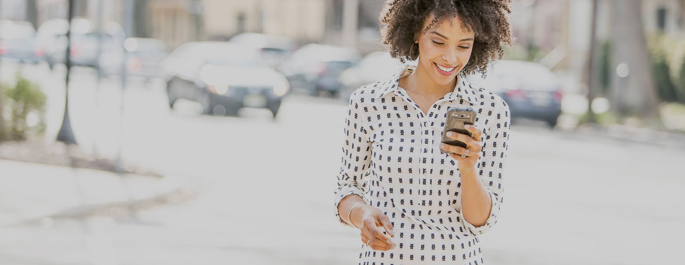 Woman looking at mobile phone